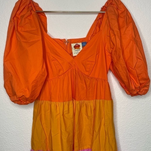 Farm Rio dress maxi NWT color block sz XS tiered - Picture 3 of 12